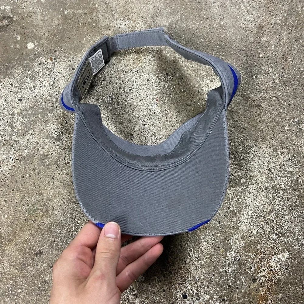 Vintage 90s Top Of The World ESPN Visor Strap Back Adjustable Gray Sports Logo